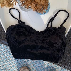 Mink Pink velvet bustier crop top